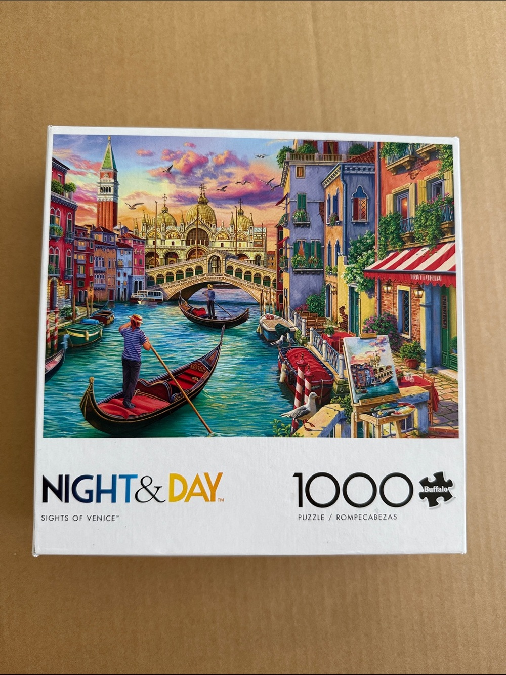 Buffalo David Bitton Night & Day Sights of Venice Puzzle - Blue, Red, Yellow